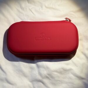 Omega Watch Travel Case Red Oblong